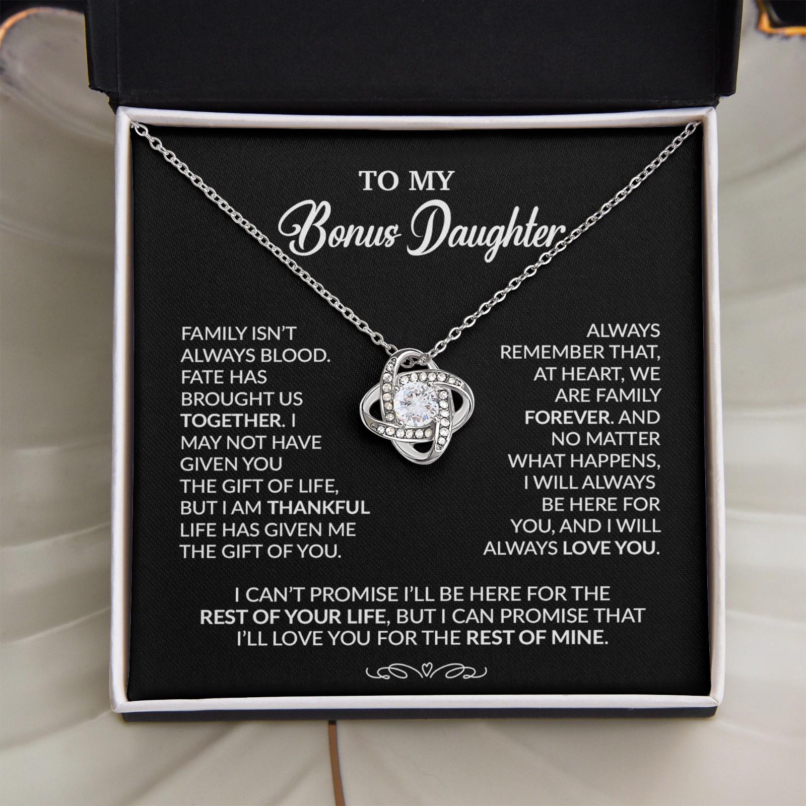 To My Bonus Daughter Necklace, Gift for Bonus Daughter, Step Daughter Birthday