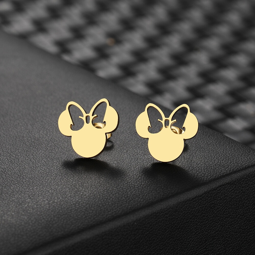 Minnie Mouse Earrings Fashion Jewelry Gold Silver Color 48-2
