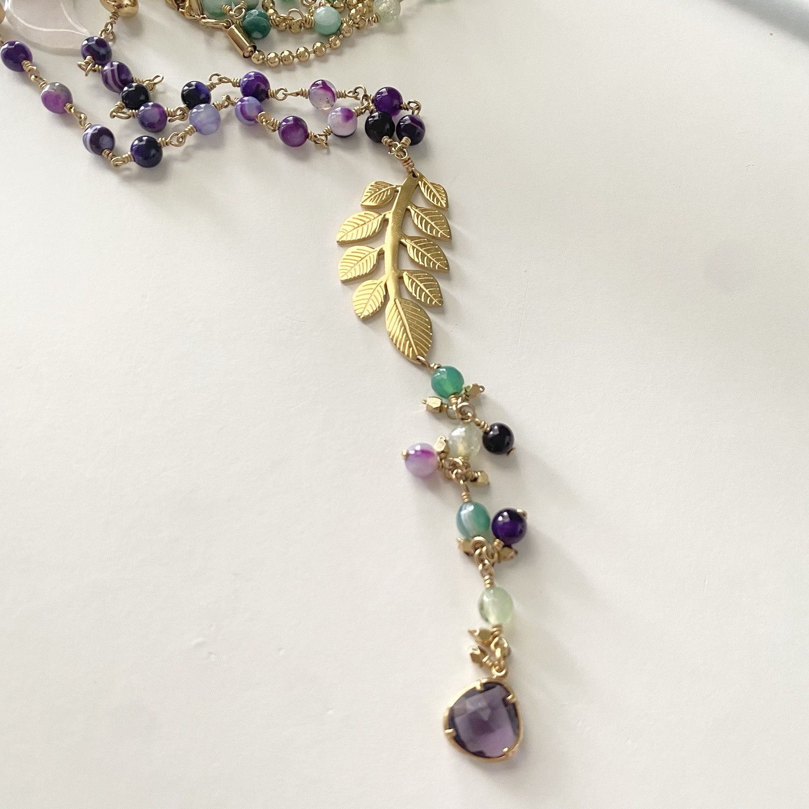 Nature Jewelry Semi Precious Gemstone Leaf Boho Jewelry