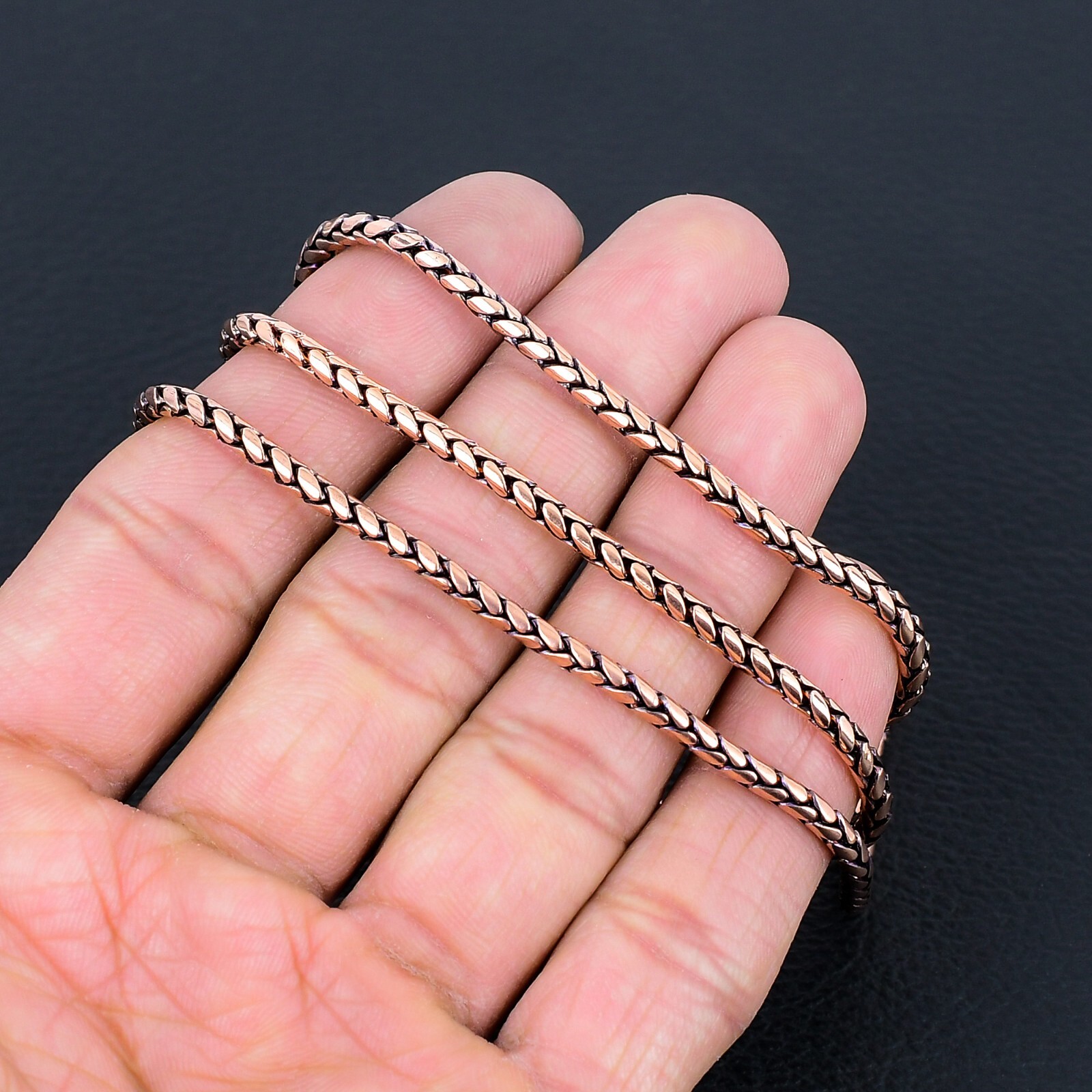 100% Pure Oxidize Copper Wheat Viking jewelry Copper Chain Necklace RJ-01