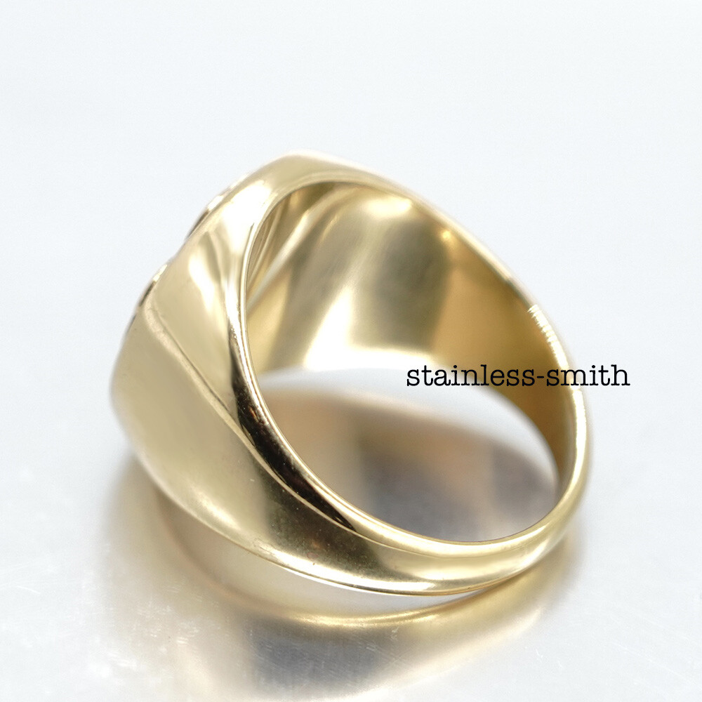 Mens Womens Irish Four 4 Leaf Clover Ring Gold Stainless Steel Size 6 7 9 10-12