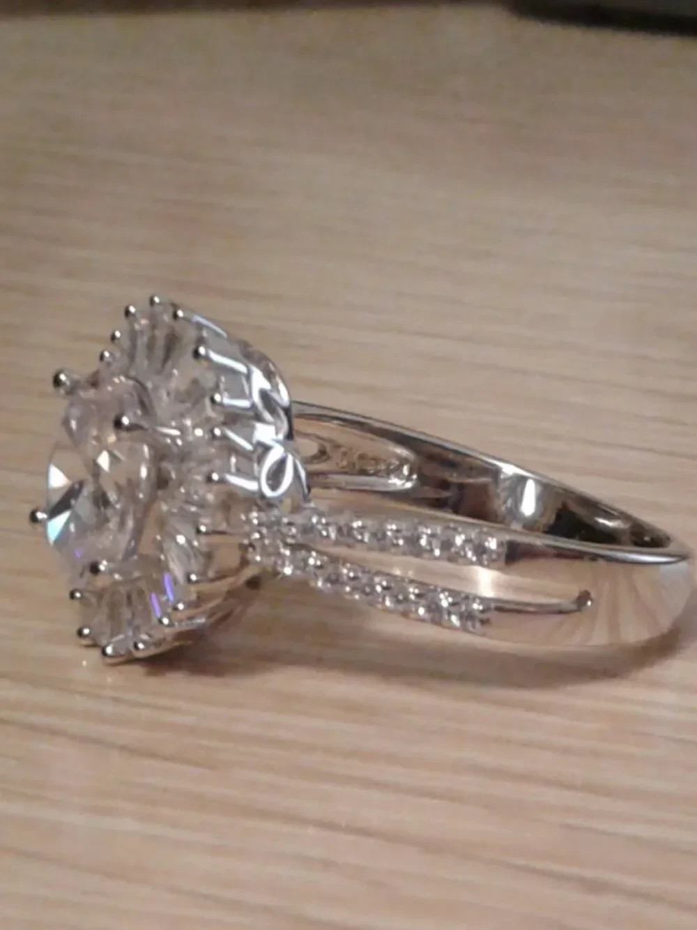 BJH048 Oval,Round & Baguette Bella Luce Center Design Halo Ring 4.28ctw. Size 10