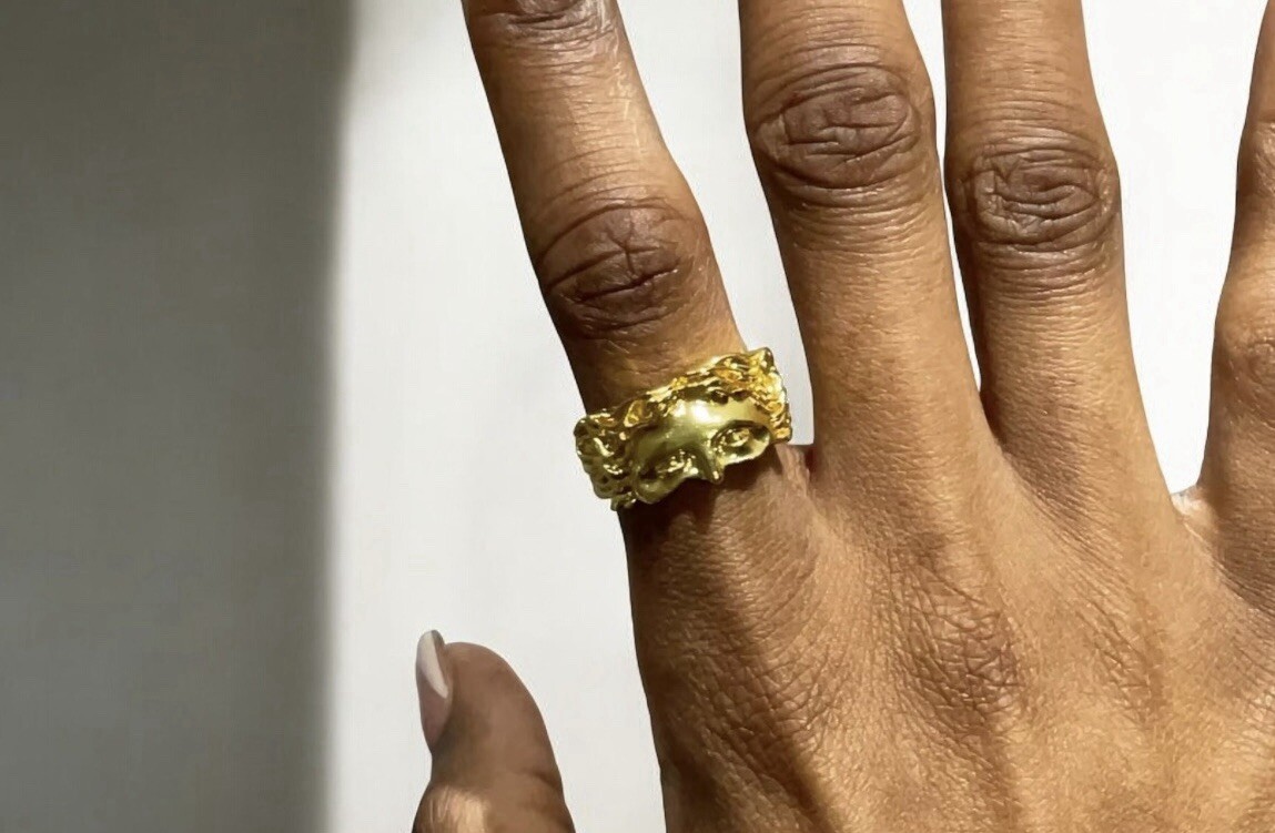 Golden Aphrodite Ring, Venus Ring, Goddess Venus Gold Ring, Venus de Milo Ring
