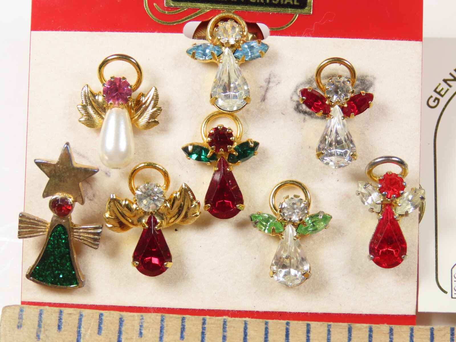 Christmas Lapel Pins Genuine Austrian Crystal Roman Inc 9 Gorgeous Vintage C5415