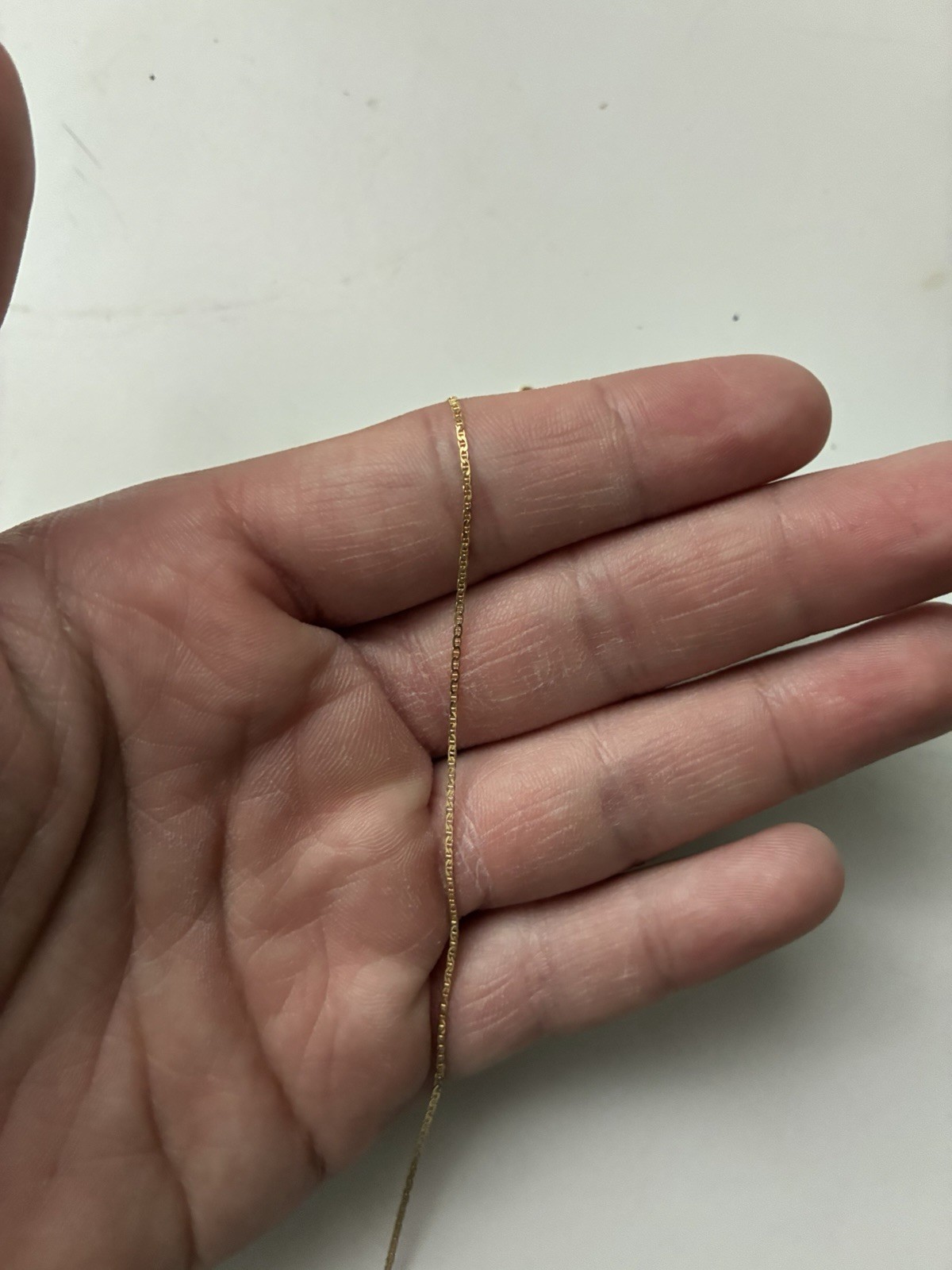 14k gold solid 1.1mm mariner chain 22”