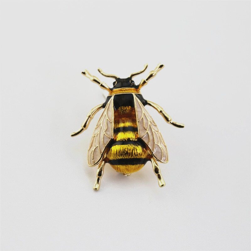 Enamel Bumblebee Brooches Women Yellow Bee Insect Brooch Broche Banquet Pins