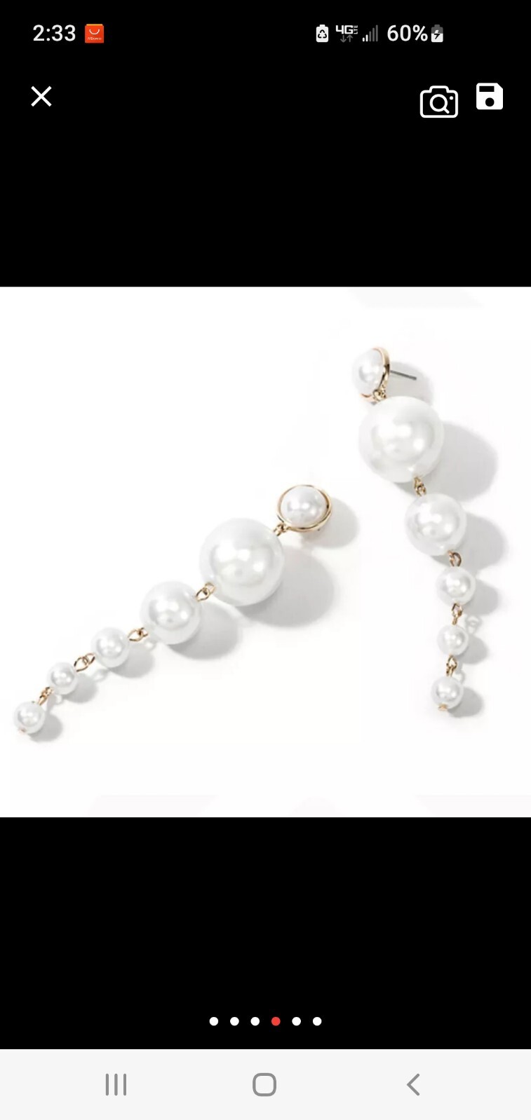 3.5″ Long Statement Earrings Dangle Pearl Fashion Jewelry 88D