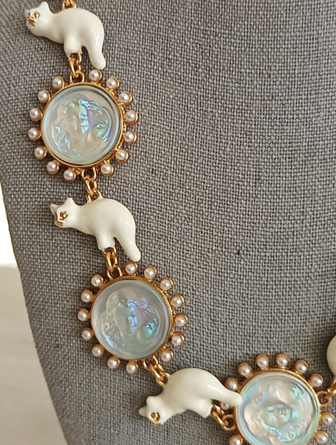 Kirks Folly Unsigned Angle Enamel Necklace