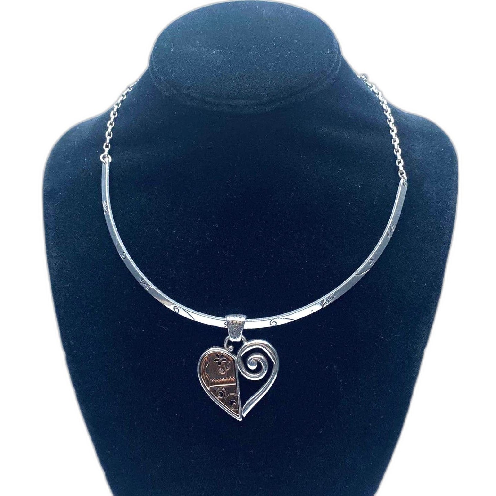 Brighton Pablo’s Passion Choker Necklace Reversible Two Tone Heart Pendant 31.9g