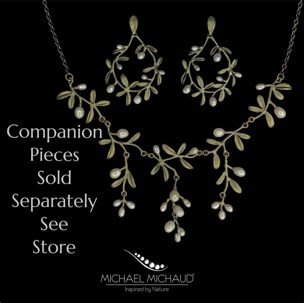Michael Michaud Garden Vine Necklace Artisian Jewelry Gift 22K GP
