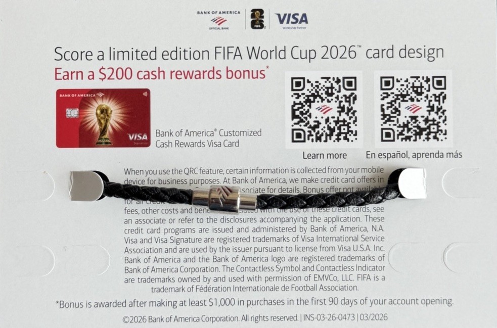 FIFA World Cup 26 Bank Of America RARE PORTUGAL /RONALDO Braided Charm Bracelet