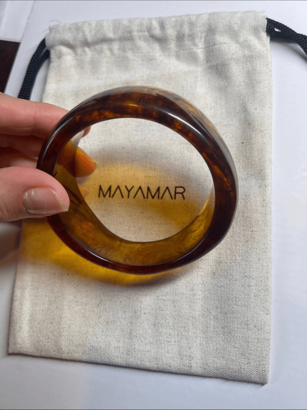 Amber Bangle – Thick Bracelet