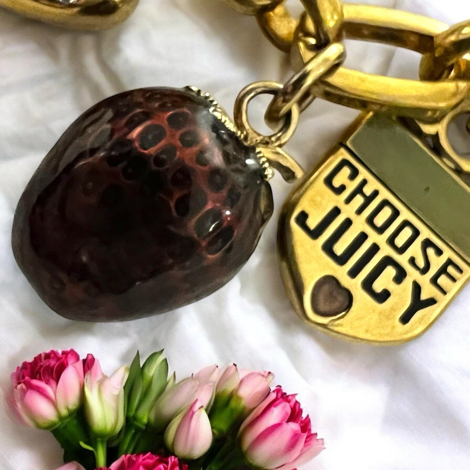 Vintage JUICY COUTURE Gold-Tone Assorted Iconic Rare Charm 7.5” Bracelet 13.1g