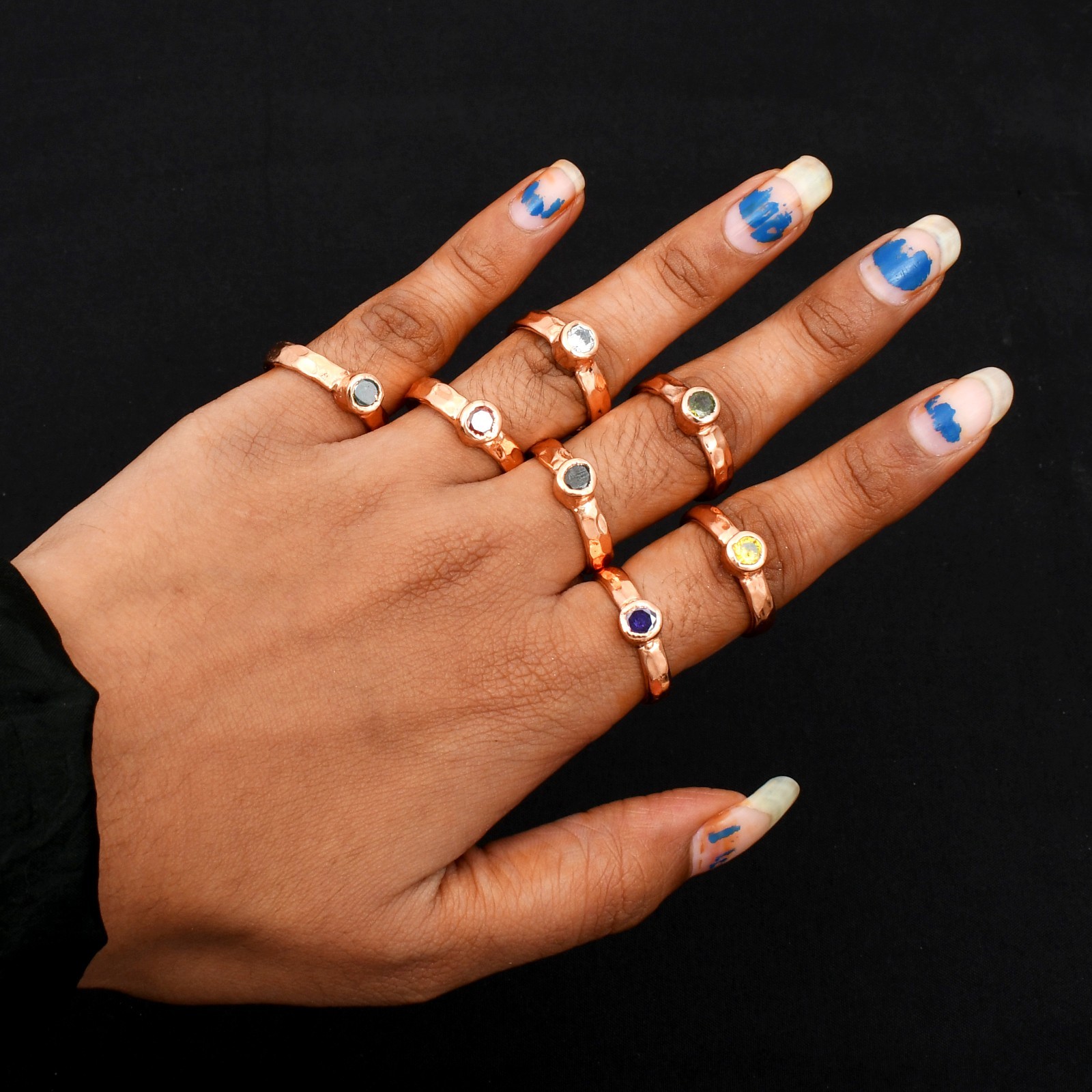 7 Day Daily Use Ring Gemstone Ethnic Handmade 7 Ring Lot Jewelry Gift For Her