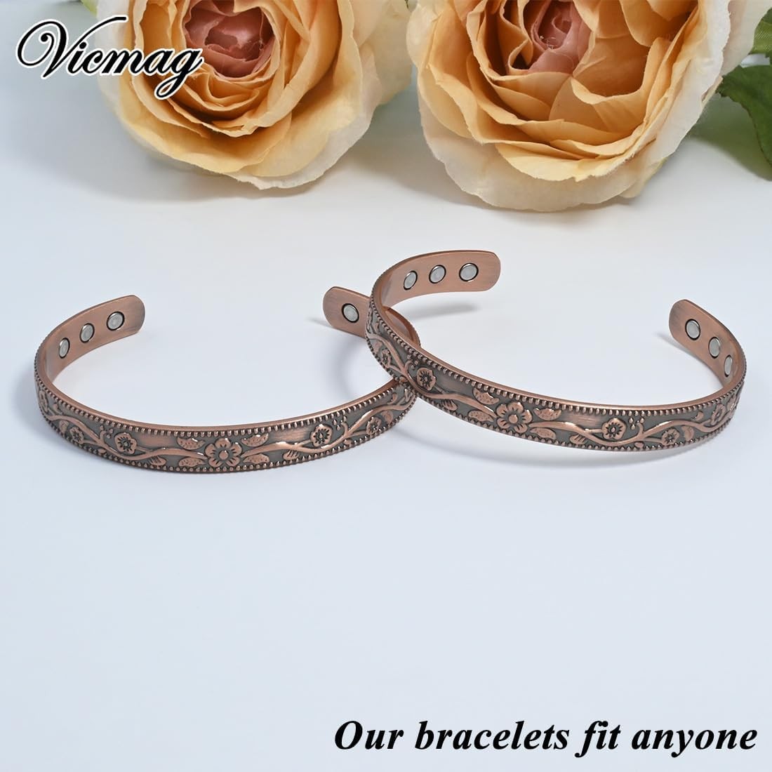 Copper Magnetic Bracelet for Women and Men Ultra Strength Magnets 99.9% Pure Cop