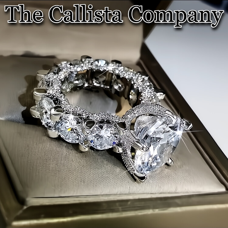 On Sale LAB-CREATED 4.91 CT RD CUT CLEAR 3A+CZ S925 STERLING SILVER RING SZ6,7,8