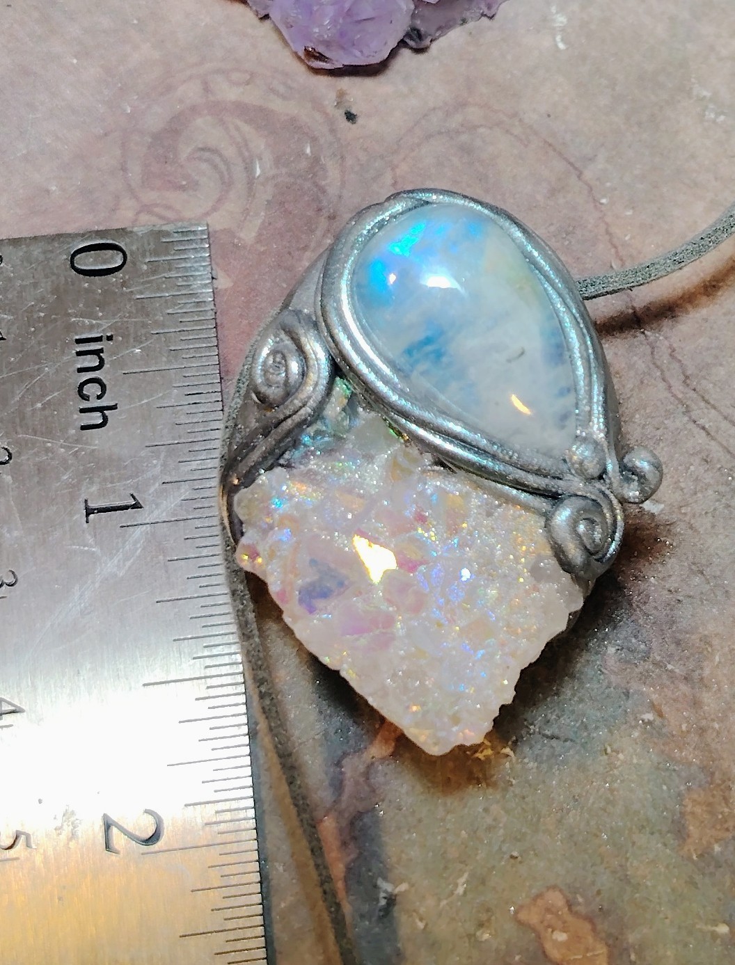 Pleiades Starseed Origins Necklace Angel Aura Quartz Moonstone Pleiadean Jewelry