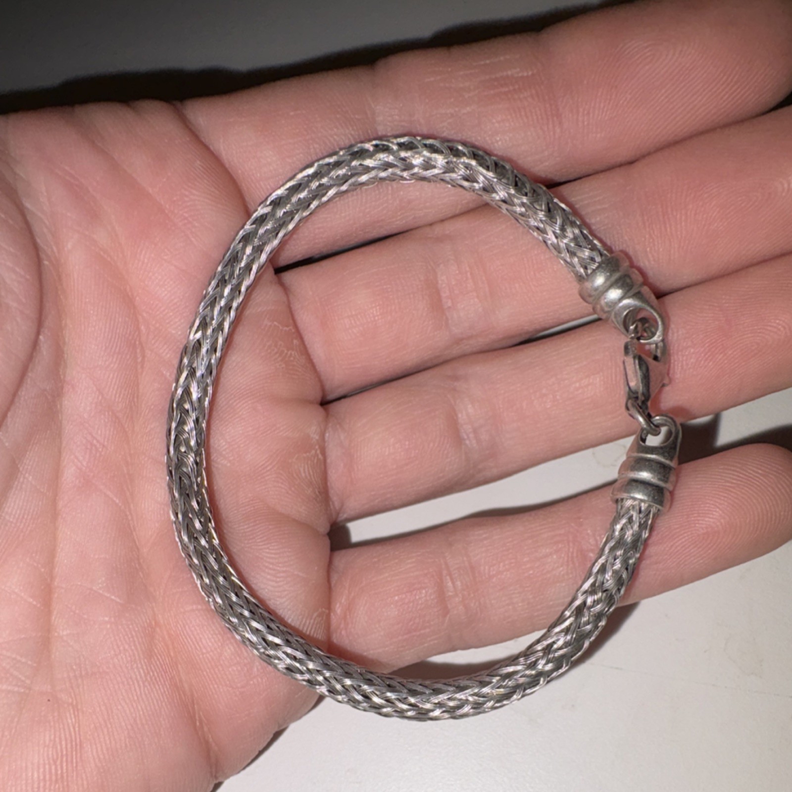 Sterling Silver (.925) Vintage Italian Bracelet – Spiga/Wheat Chain