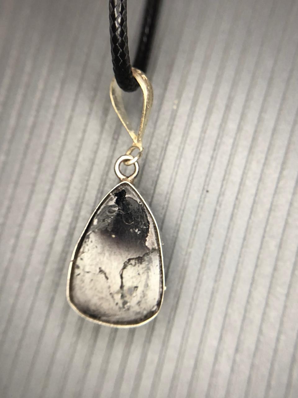Natural Black Tourmaline Rose Cut Pendant Handmade Gemstone from Afghanistan