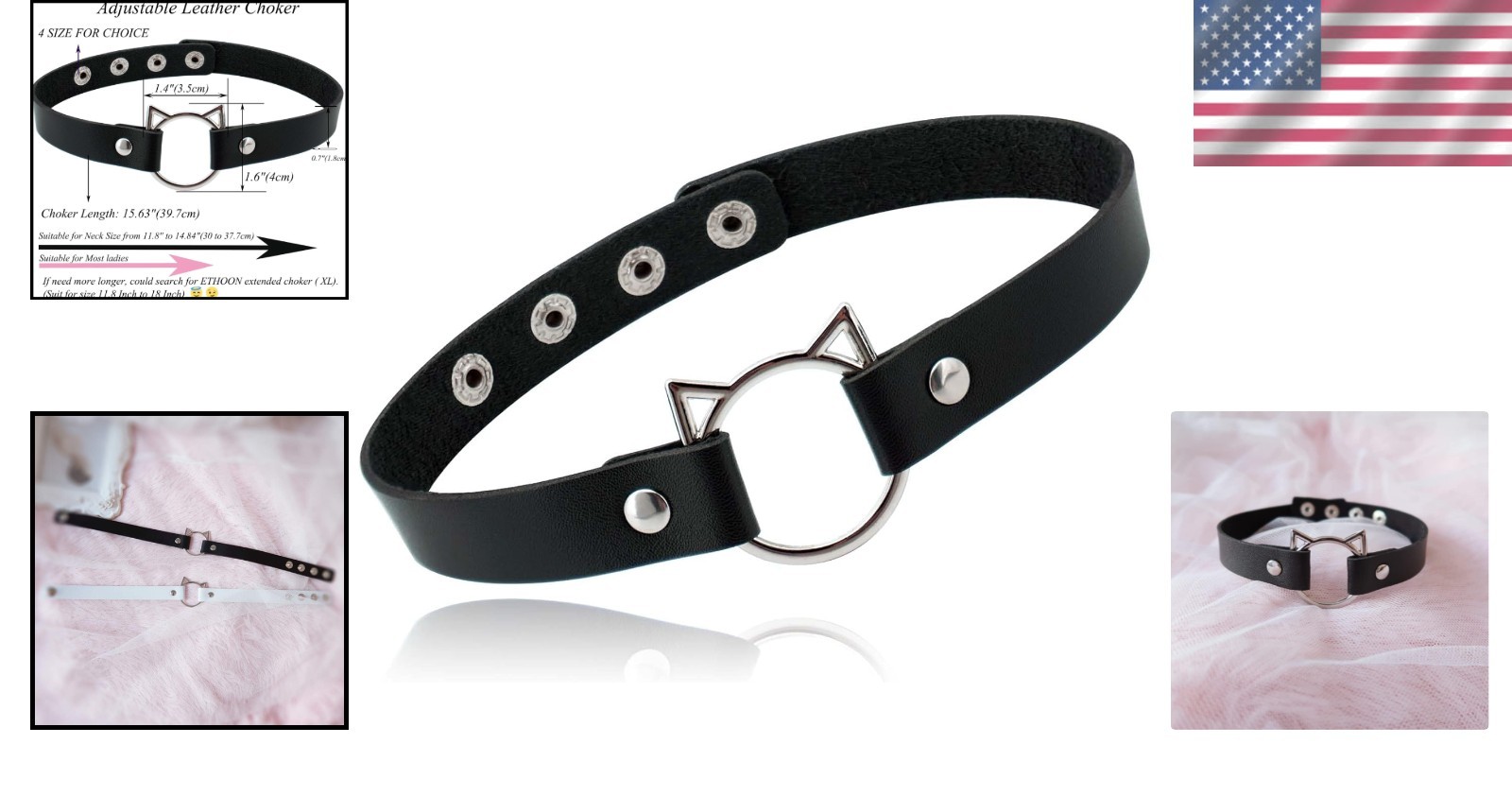 Fashionable Adjustable Cat Choker – Lightweight PU Leather for Any Occasion