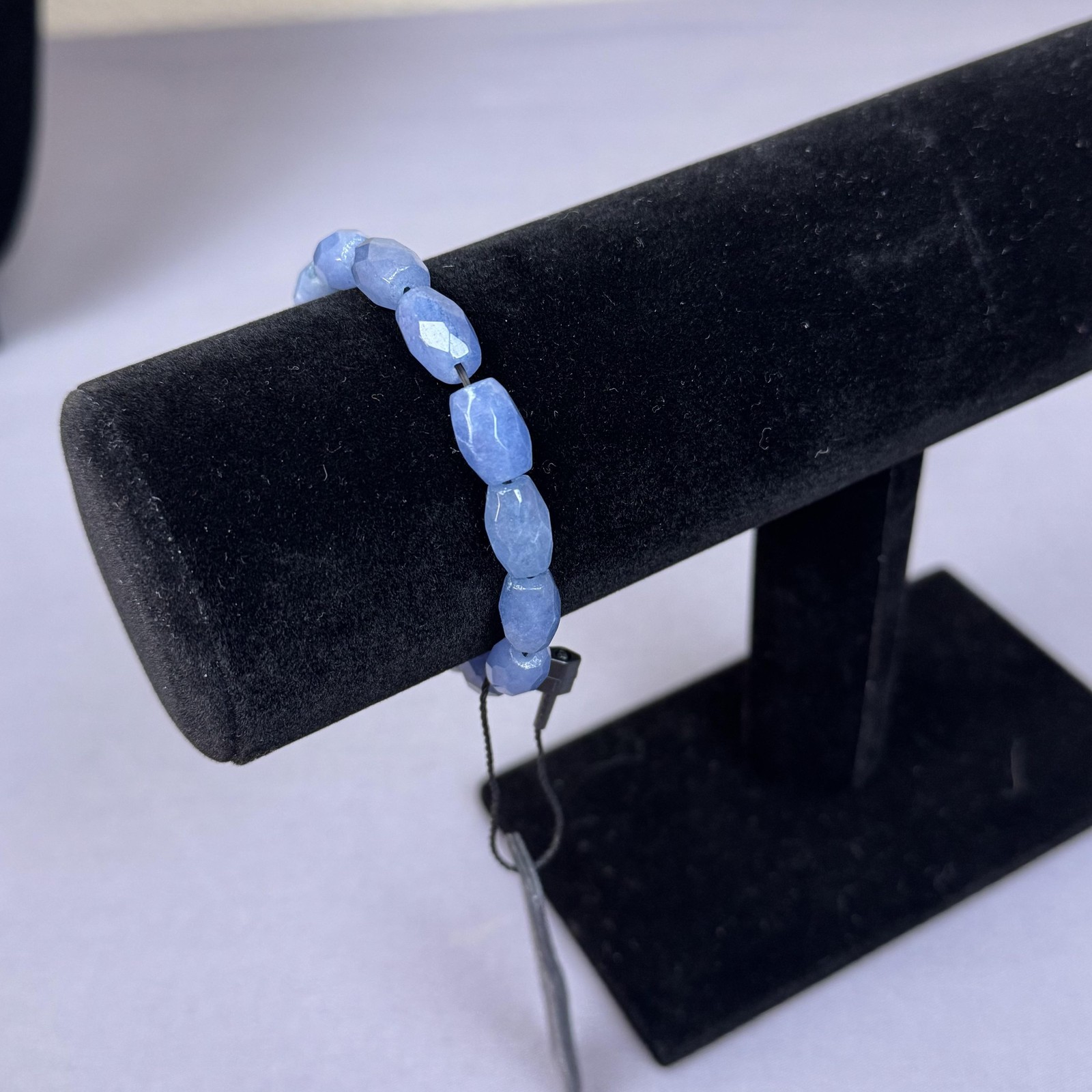 Ann Taylor Bracelet Blue Faceted Beaded Charm Stretch Womens 8 In Jewelry