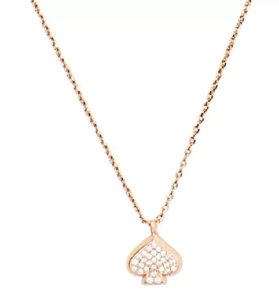 Kate Spade Rose Gold Everyday Spade Pave Mini Pendant Necklace