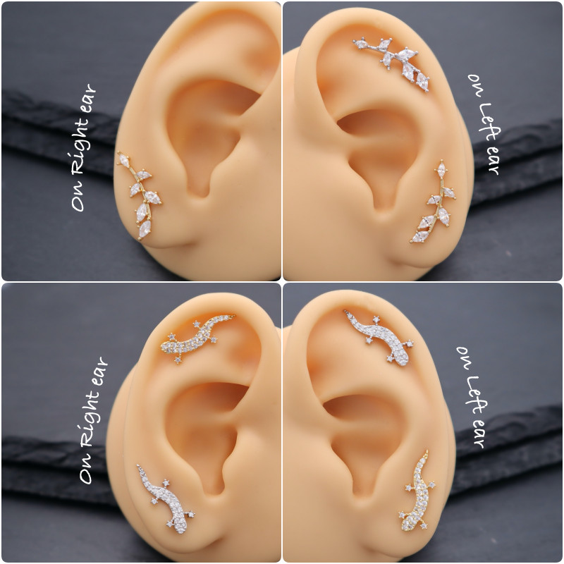 Beautiful Crawler Gold Silver Cartilage Helix Lobe Tragus Conch Earring Gift UK