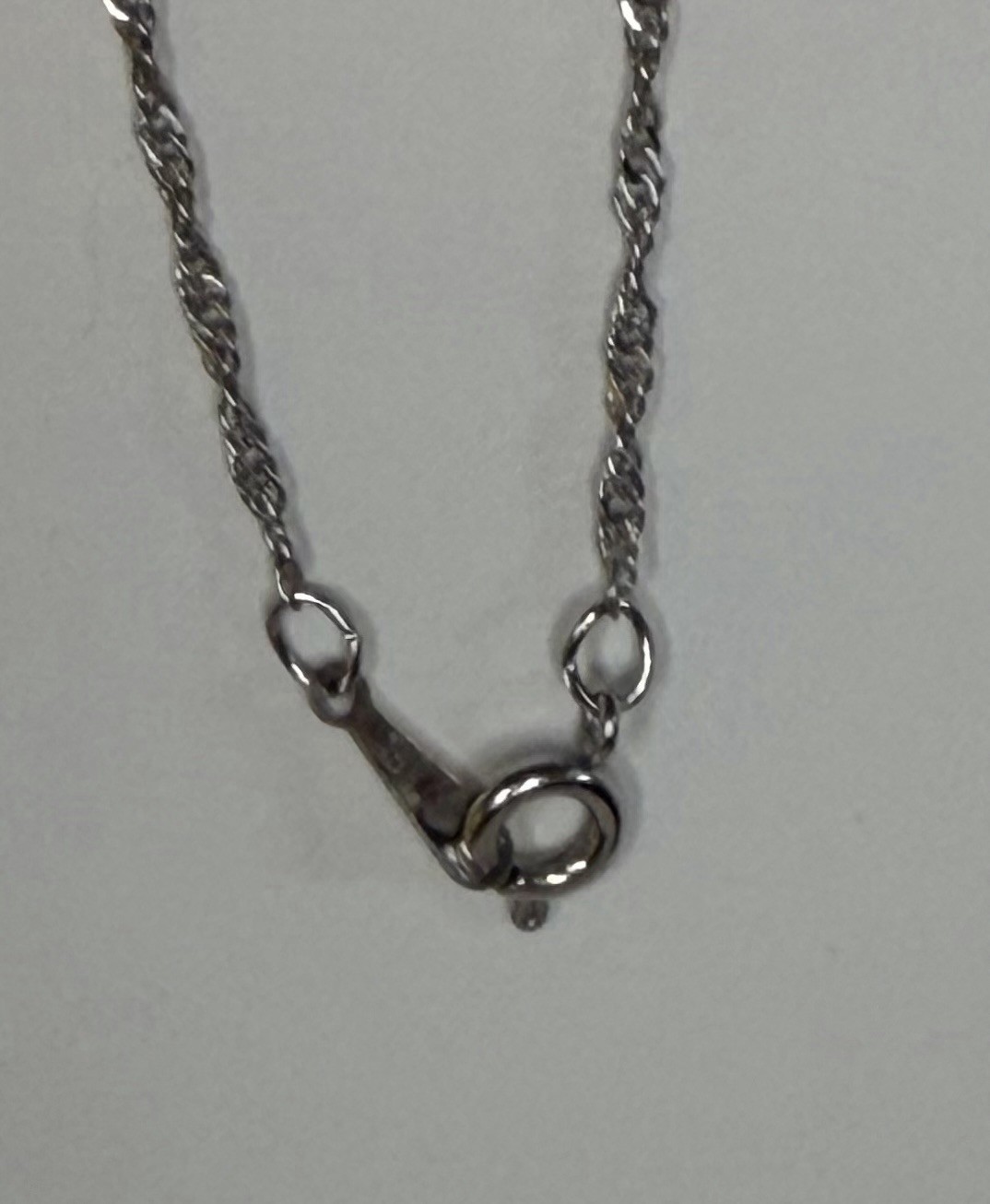 925 Sterling Silver rectangle locket pendant with 16in 18K GP Silver Rope Chain