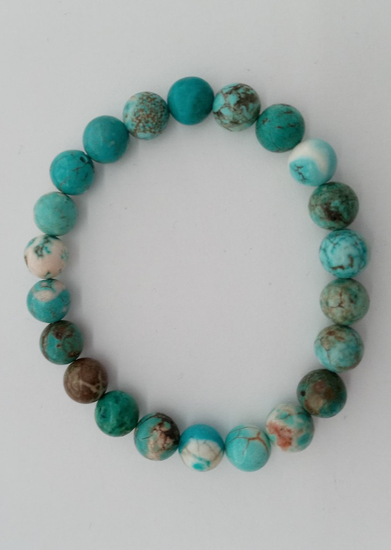 NEW 8MM MAGNESITE BEADED BRACELET, BUY ANY 2 GET 3RD FREE