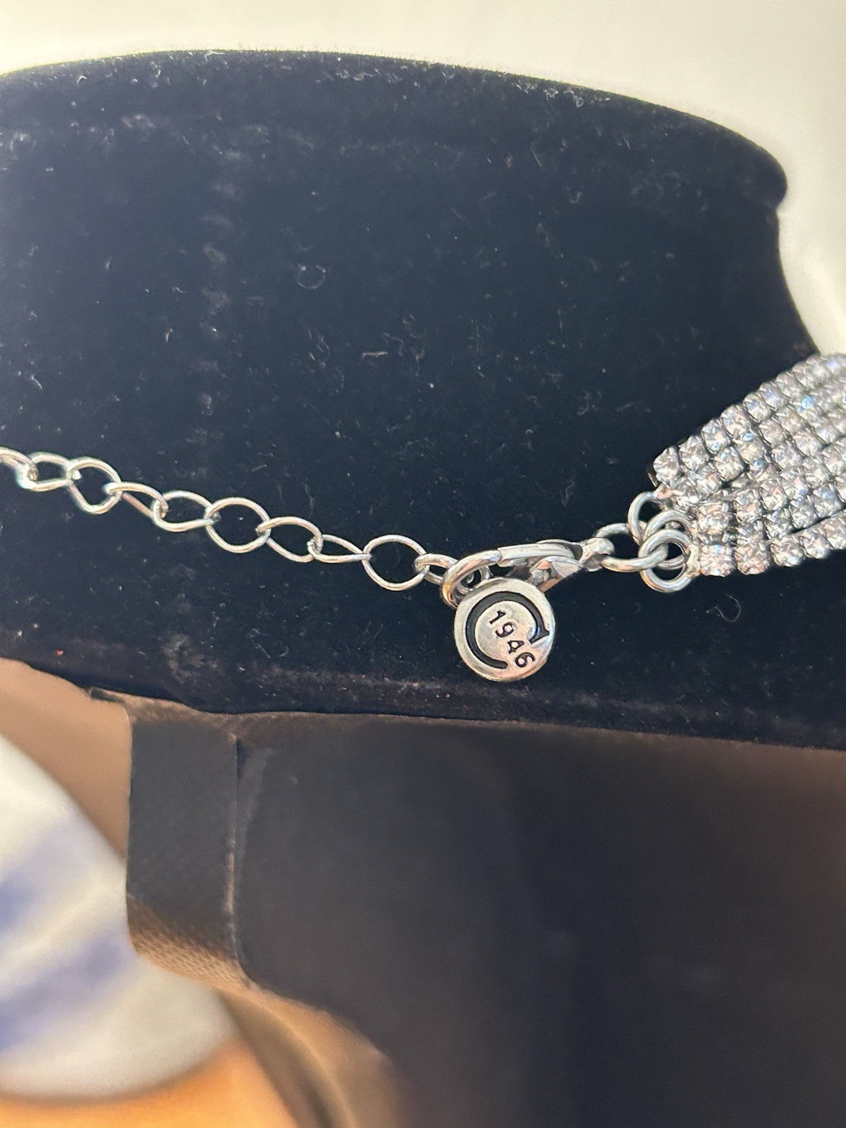 C 1946 modern costume rhinestone bracelet/anklet or extender