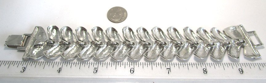 BR Silver Plate Link Bracelet 62.3 grams 7 1/2” x 1 1/8” lot 47f2