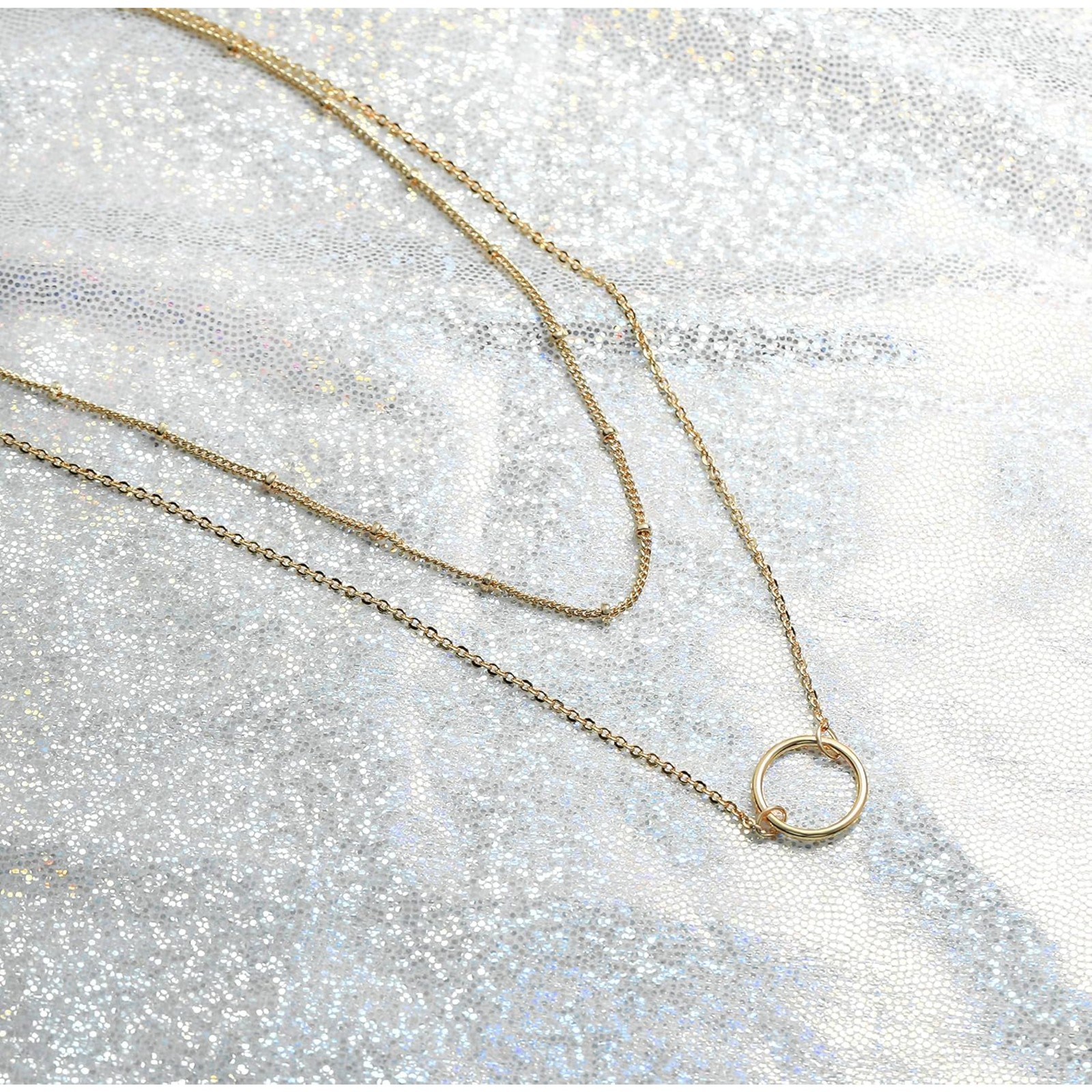 Dainty 18k Gold Plated Heart Arrow Bar Necklace Women Layered Choker Pendant