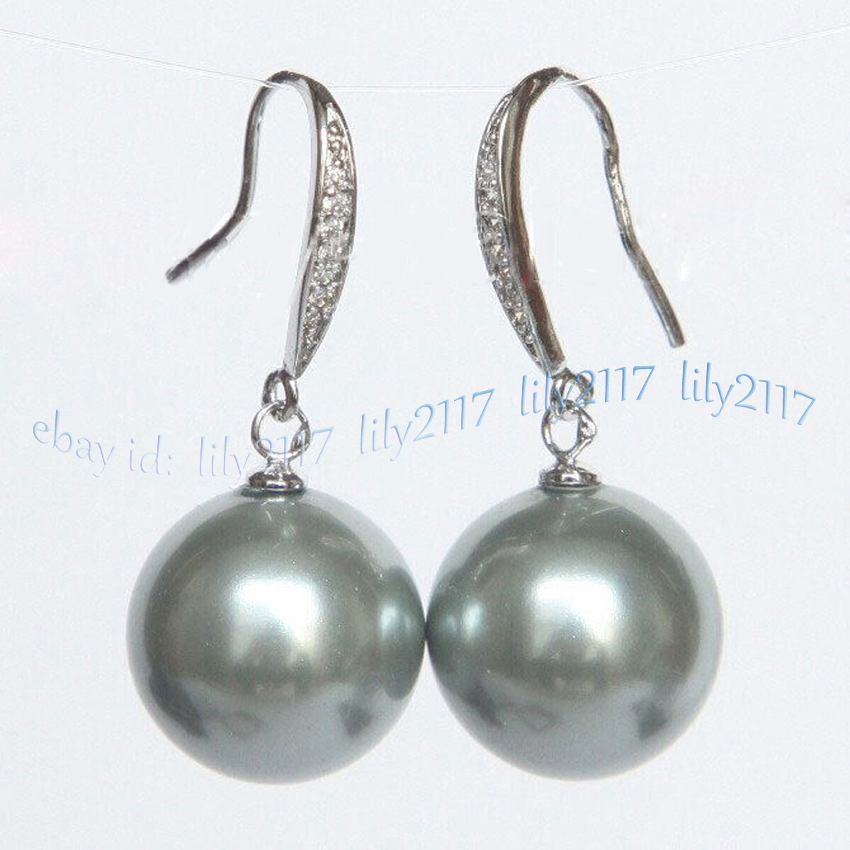 8-16mm Multicolor South Sea Shell Pearl Round Beads Dangle Silver Hook Earrings