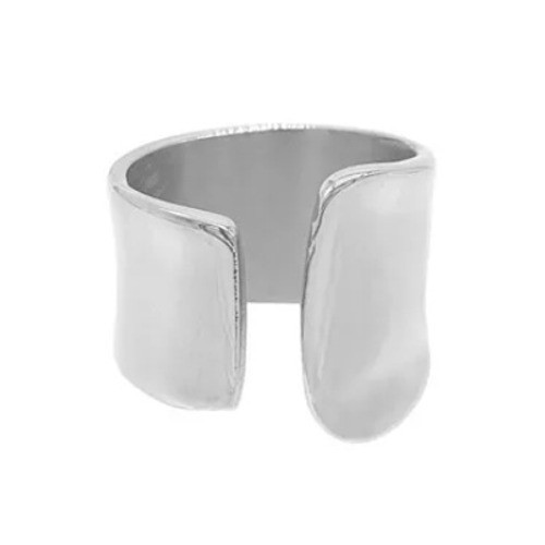 NWT Silver Tone Wide Open Cuff Ring Minimalist Adjustable Statement Ring Size 7