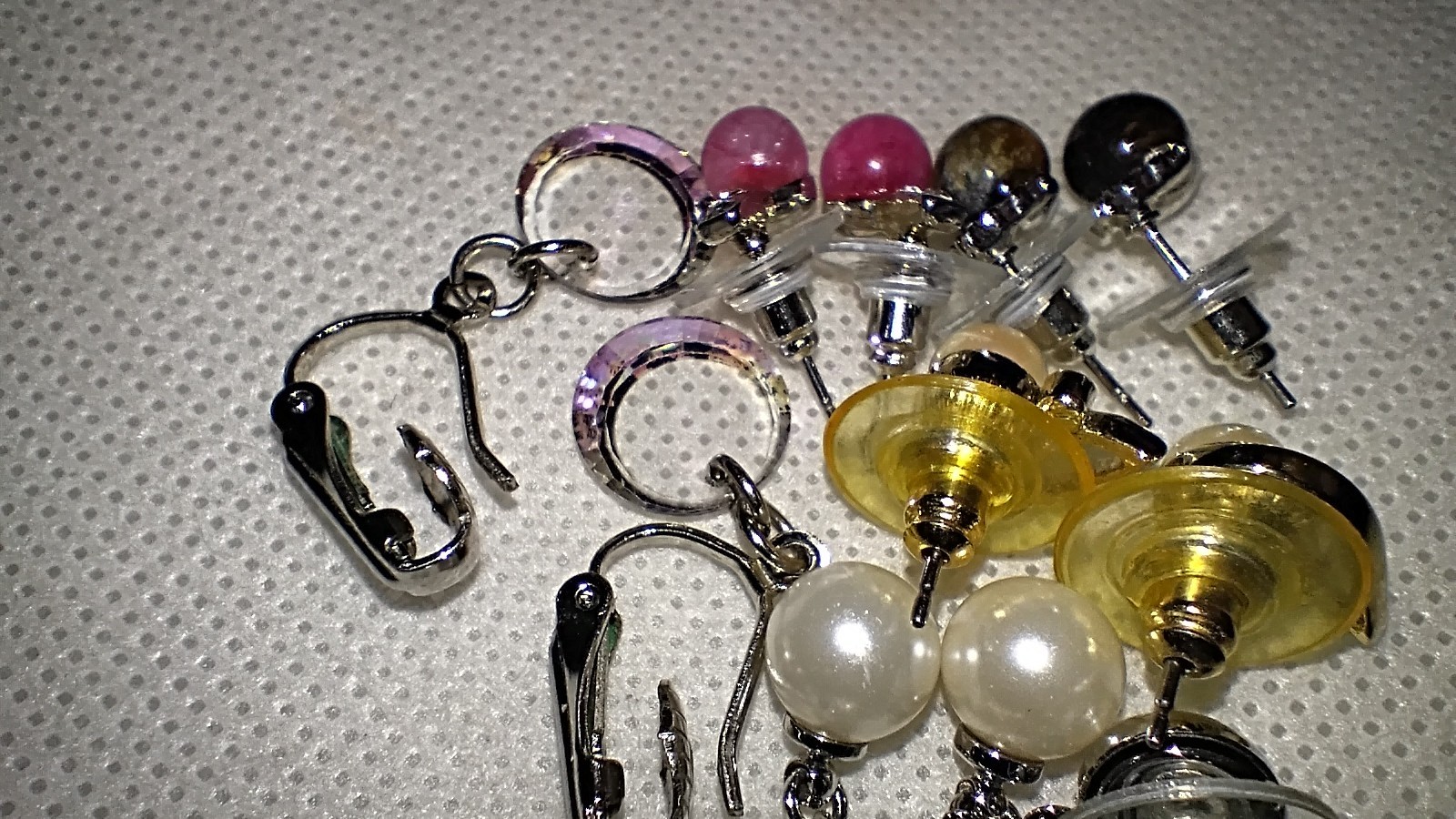 8 Pair Earrings Lot, Beaded, Dangle Pierced Clip on Chandelier Drop Mixed Styles