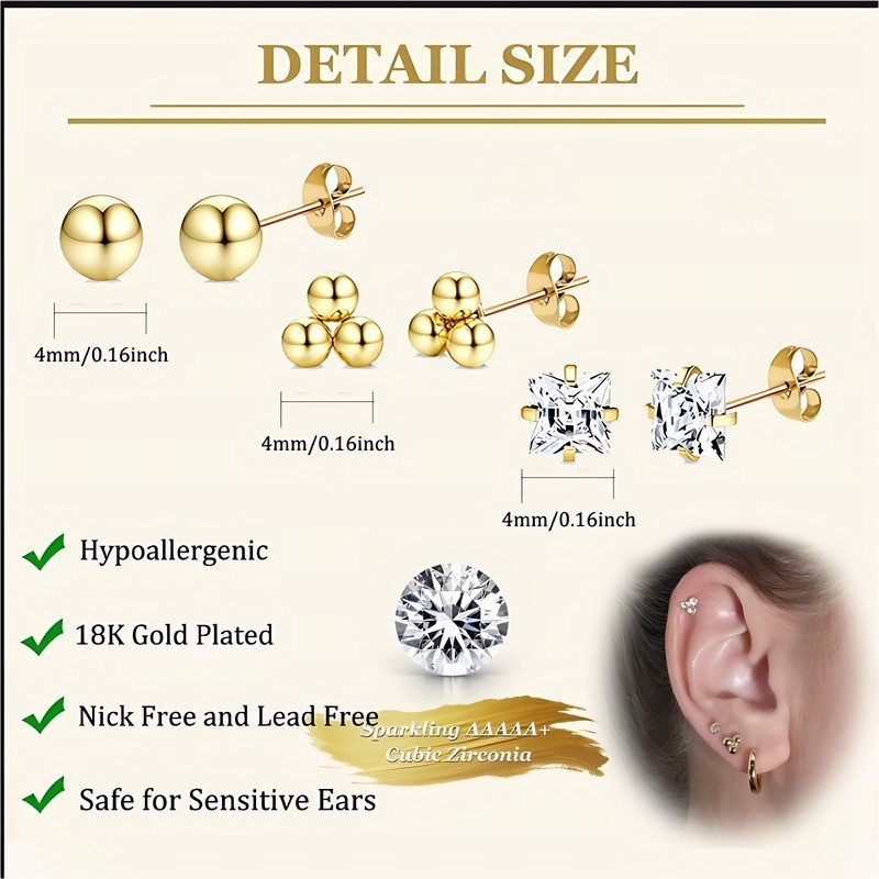 Fashion Stud Earrings For Women Secure Comfort Fit Multi Occasion Wear Elegant V