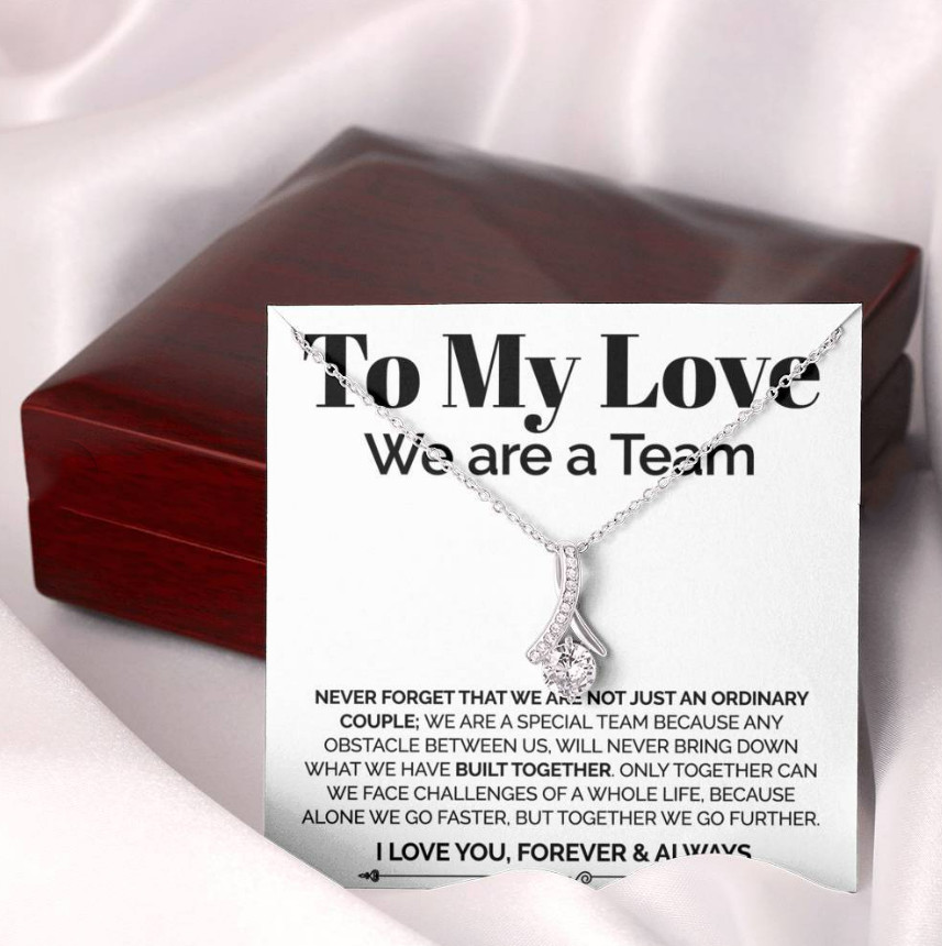 To My wife ribbon Necklace Meaningful Gift From husband birthday anniversary