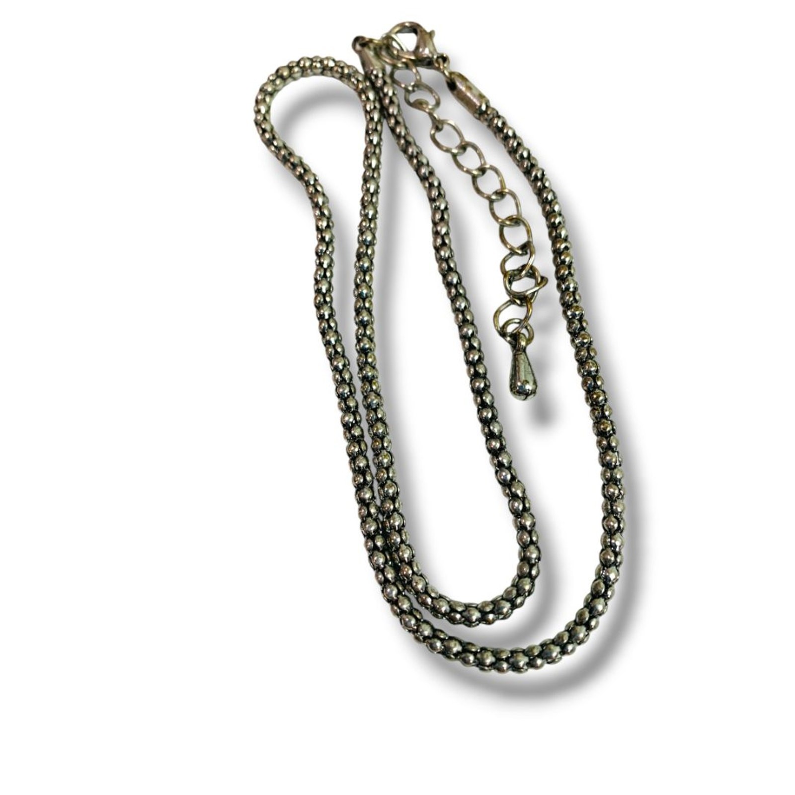 Silvertone Chain Necklace Round 17″ + 2.5″ Extender Lobster Clasp
