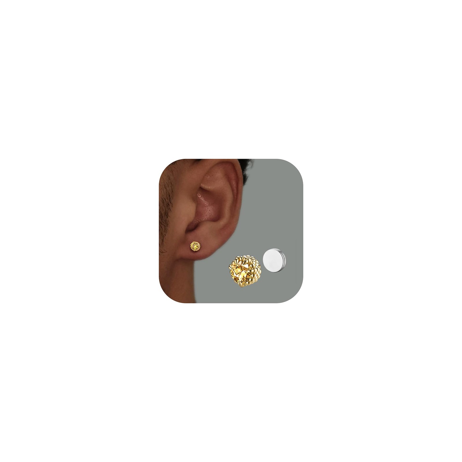 5A Shiny CZ Dragon Claw Punk Non Piercing Clip on Fake Earrings Studs
