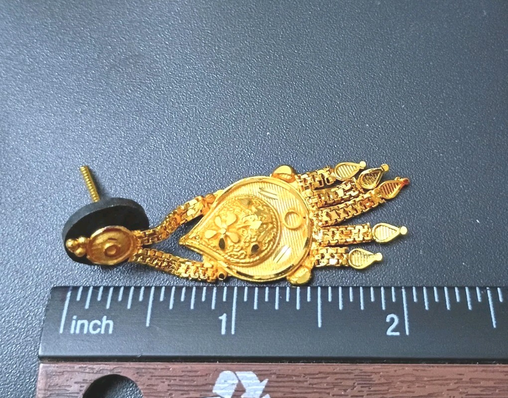 (2 Set) 22K Yellow Gold Plated Bollywood India Necklace & Earring Bells Jewelry