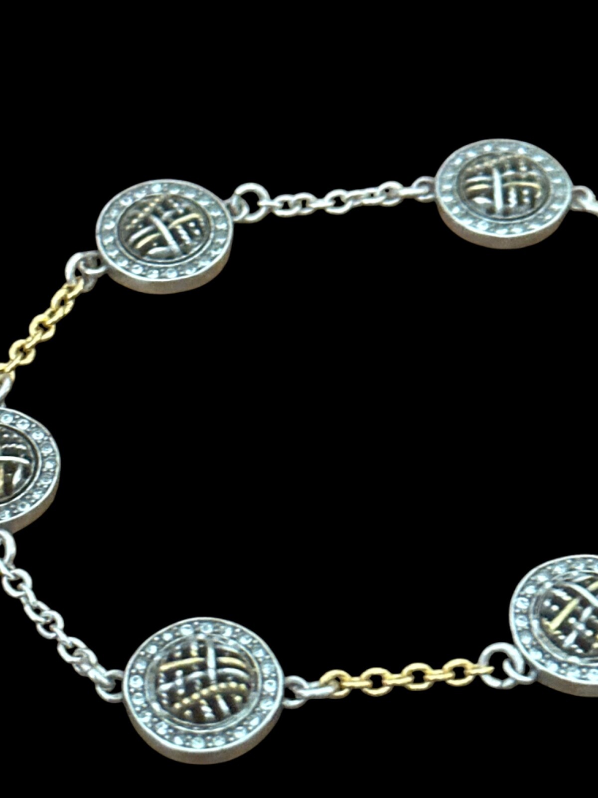 Brighton Neptunes Rings Woven Station Bracelet- round charms-gold & silver color