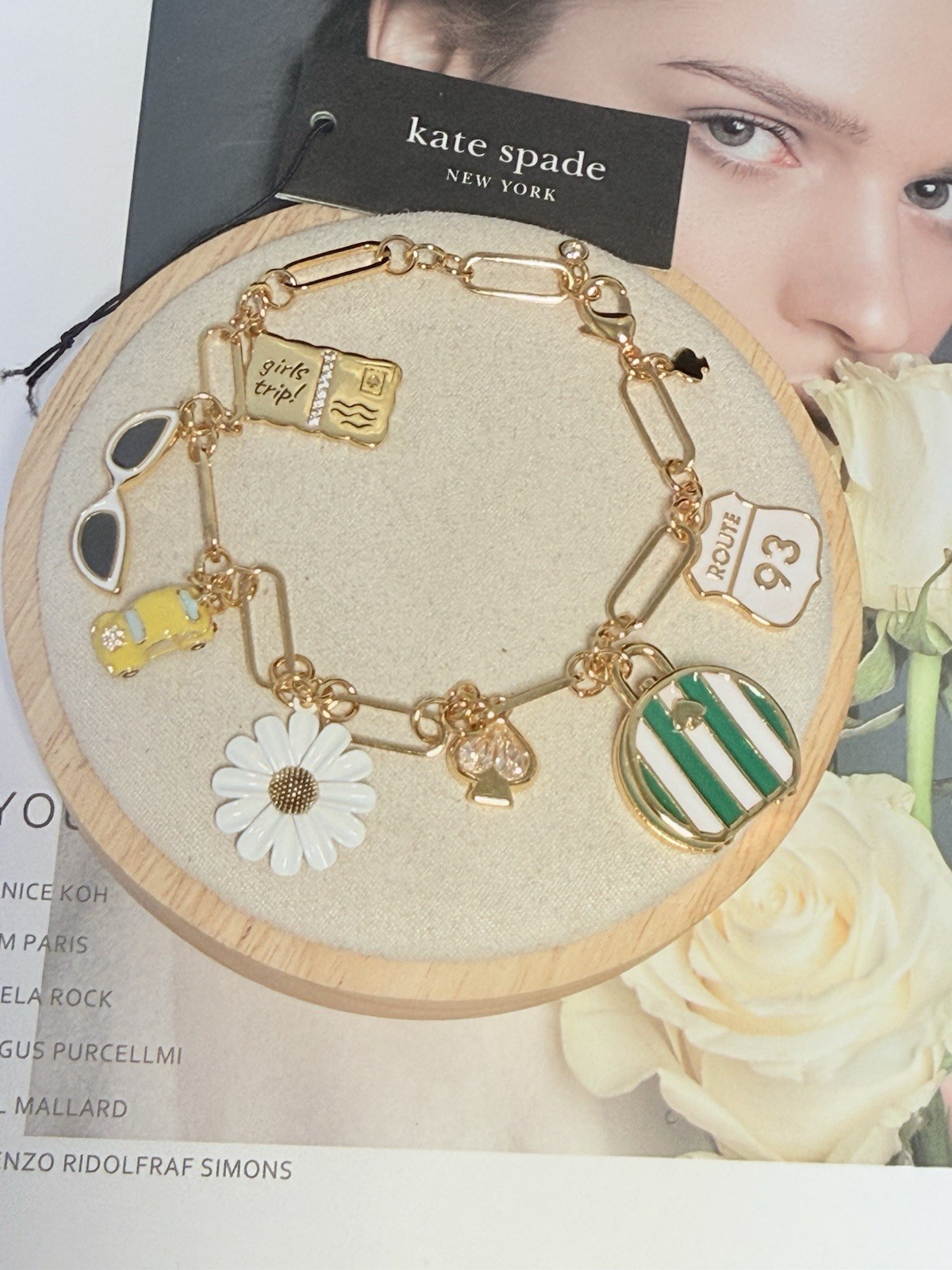 Kate Spade Off We Go Travel Charm Bracelet New