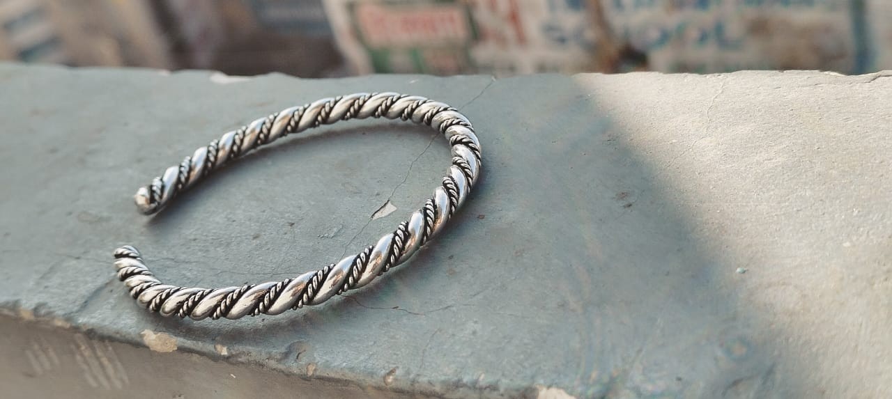 925 Silver Rope Twist Open Cuff Bracelet Handmade Jewelry Twisted Rope Cuff