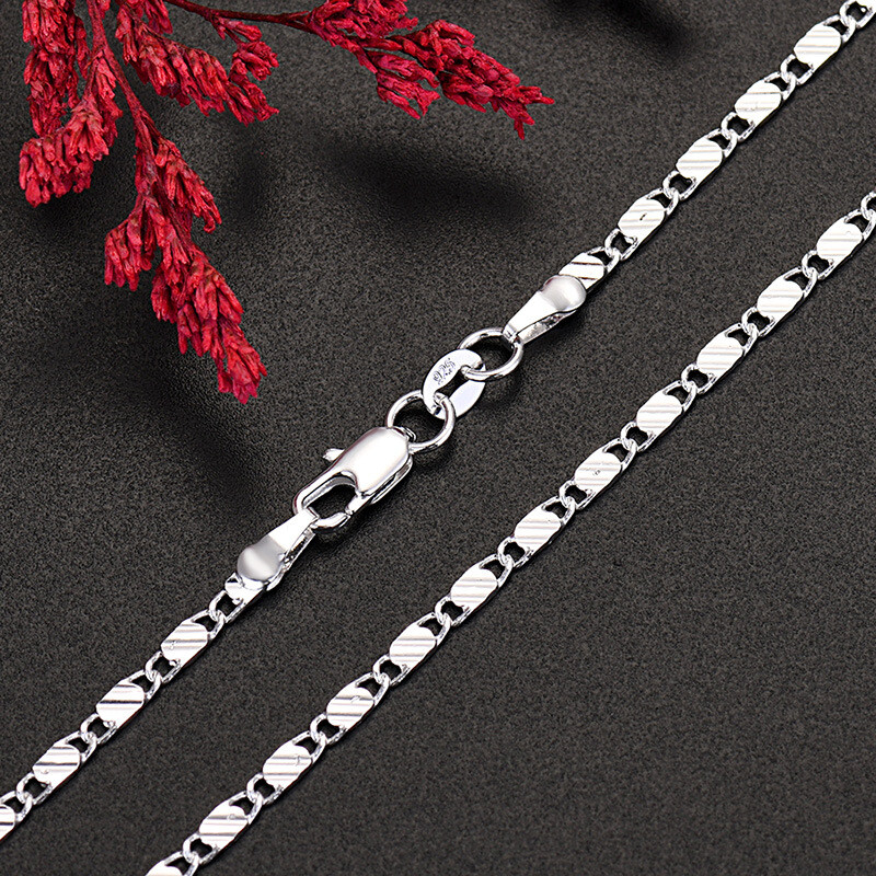 16″ – 30″ Mens Womens 925 Sterling Silver 2mm Wide Link Chain Necklace #N258