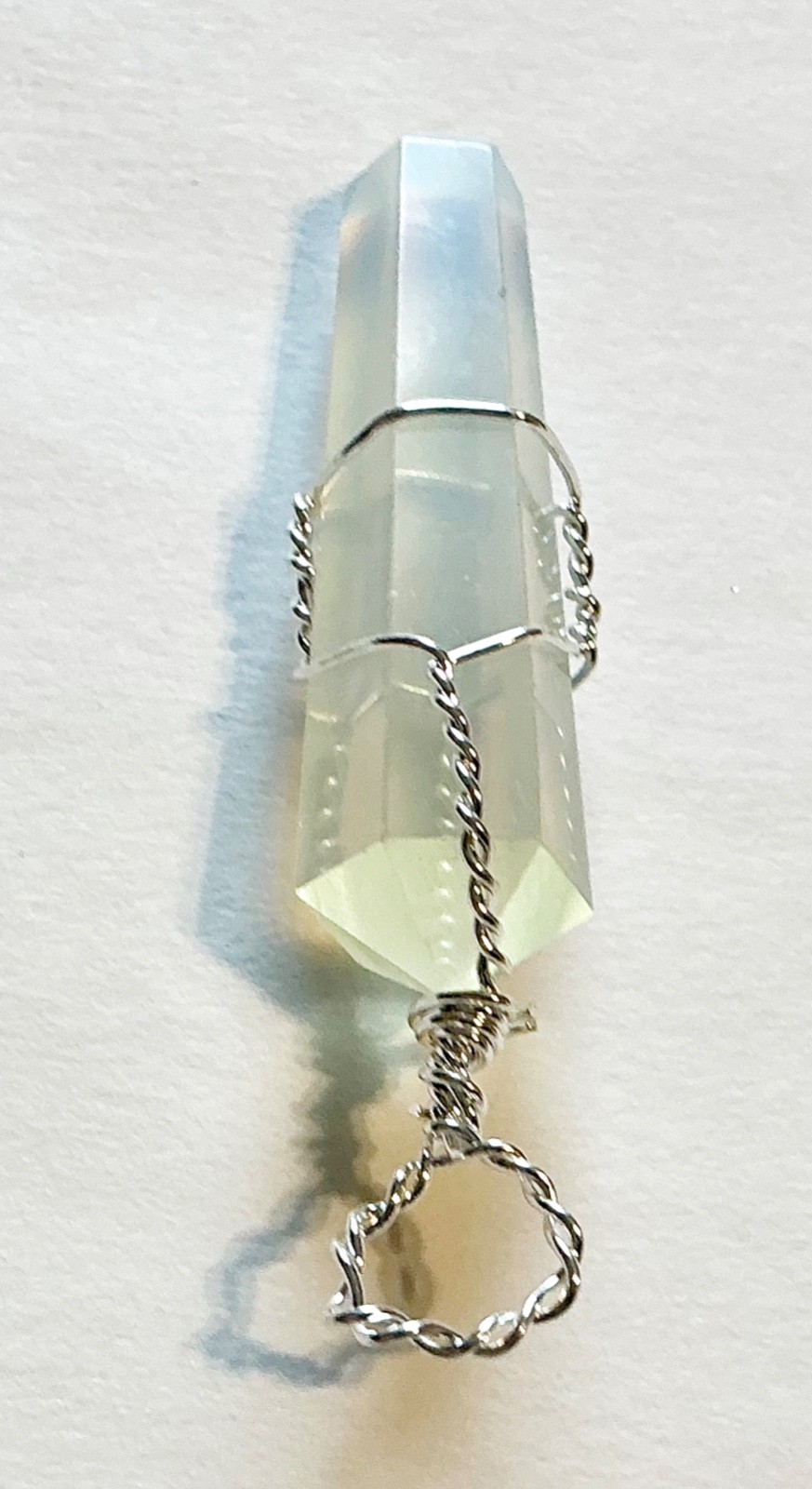 Opalite Stone Hexagon Point Pendant Chakra Reiki Healing Amulet Gift Free Ship