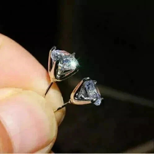 0.44 CT Lab Grown Diamond stud Earing for women 925 Silver 14k White Gold Plated