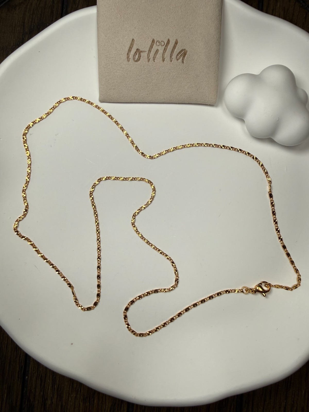 22K Gold Plated Chain Necklace 2mm 24″ – Luxury pouch gifts
