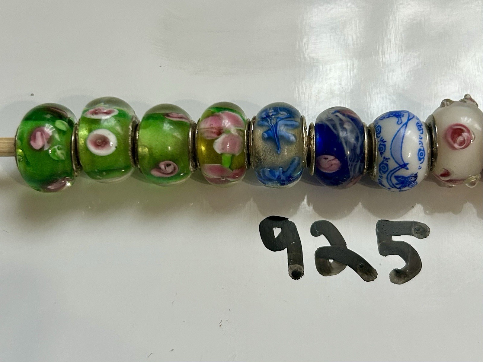 925 (13) Big Hole Murano Glass Beads Charms Unmarked (29) Italy MA (1) 2 Unknown