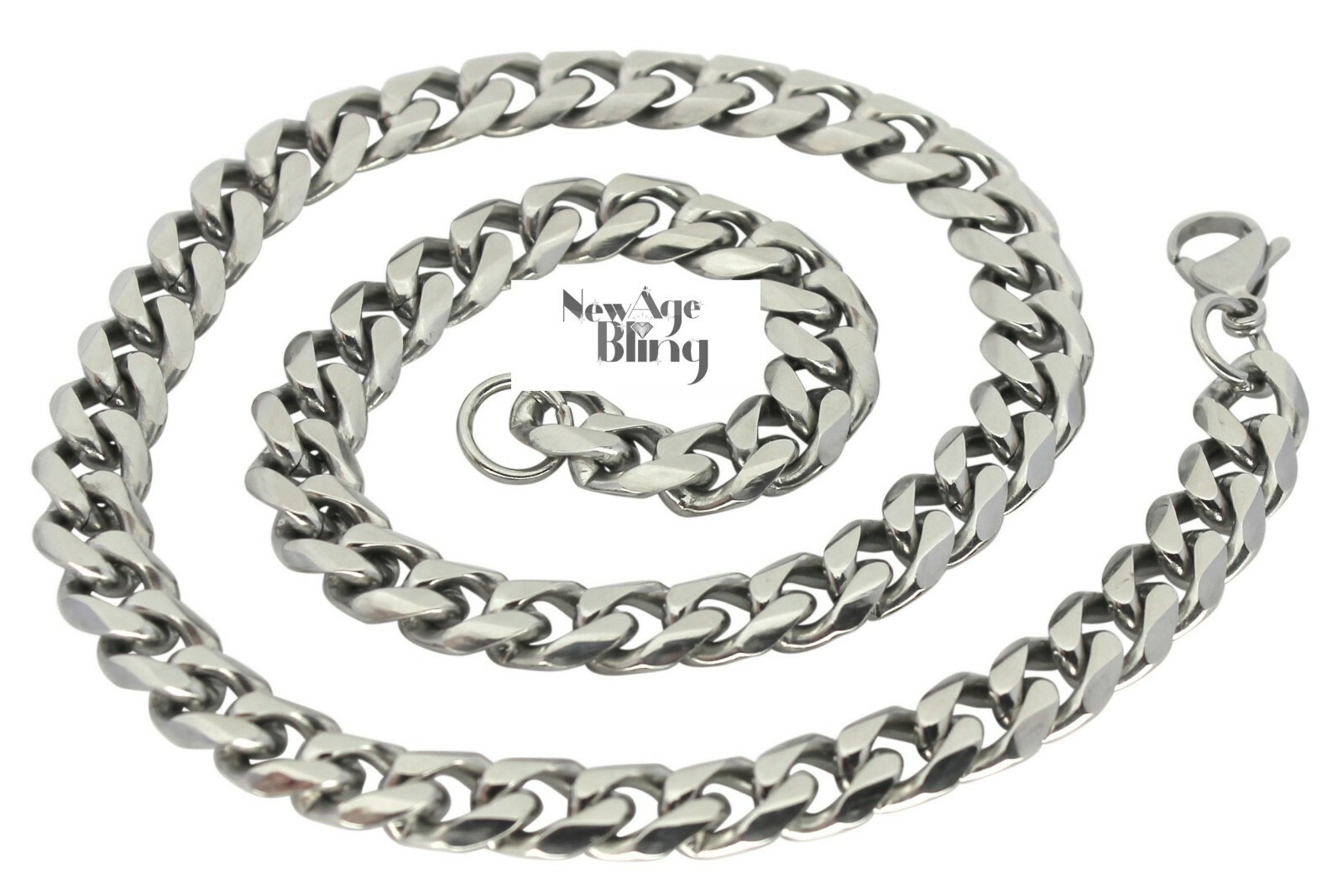 Stainless Steel 316L Chain Cuban Curb Women Men 16-36″ Necklace Jew 3/5/7/9/11mm