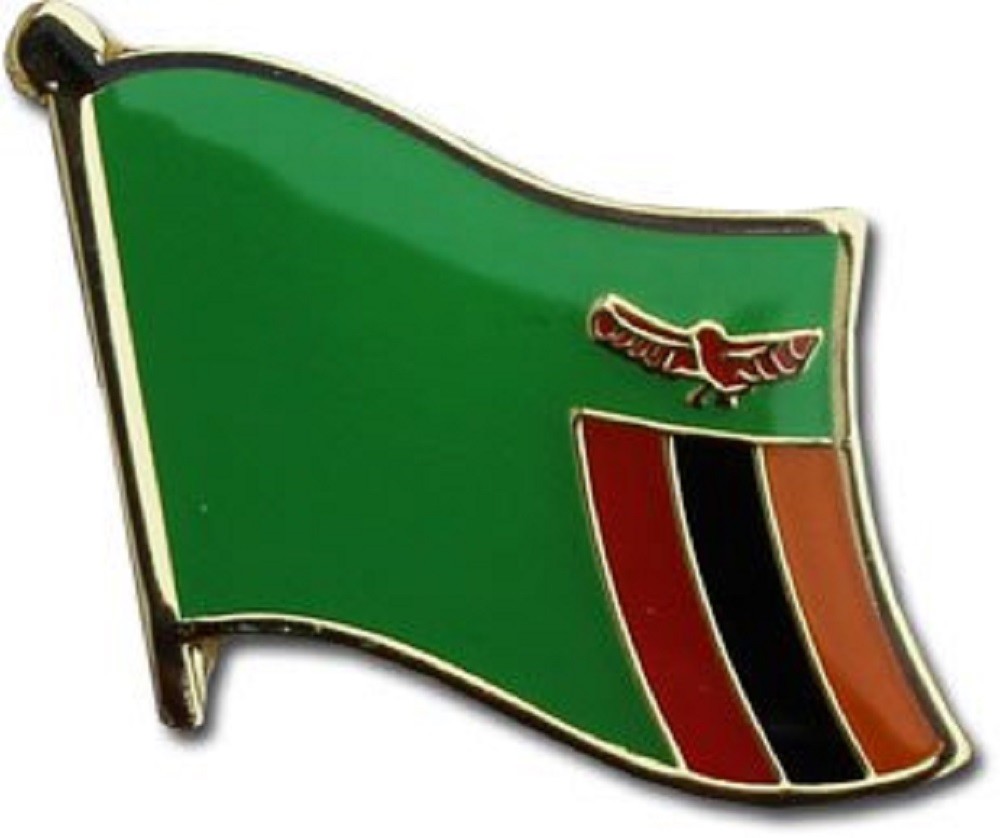 Wholesale Pack of 12 Zambia Country Flag Bike Hat Cap lapel Pin